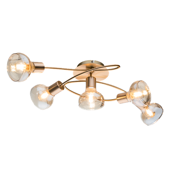 Εικόνα της Φωτιστικό Οροφής Addy Spot 5xE14 Gold 955ADDY5/G Elmark