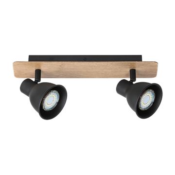 Εικόνα της Φωτιστικό Riko Spot 2Xgu10 Wood/Black 955RIKO2 Elmark