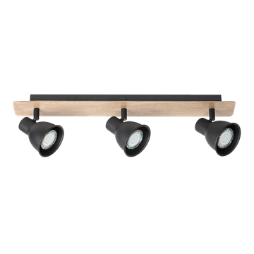 Εικόνα της Φωτιστικό Οροφής Riko Spot 3Xgu10 Wood/Black 955RIKO3 Elmark