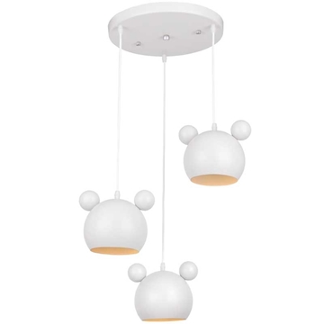 Εικόνα της Mickey φωτιστικό κρεμαστό 3xE27 Λευκό 955MICKEY3/WH Elmark
