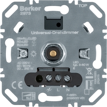 Εικόνα της Berker Ρυθμιστής Φωτισμού Universal LED 60W / ΑΛΟΓΟΝΟΥ 210W