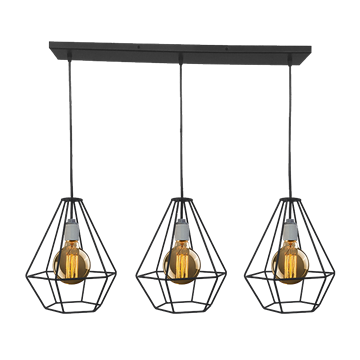 Εικόνα της Φωτιστικό Heidi Chandelier 3xE27 Μαύρη 955HEIDI3/BL Elmark