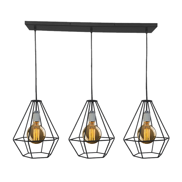 Εικόνα από Φωτιστικό Heidi Chandelier 3xE27 Μαύρη 955HEIDI3/BL Elmark