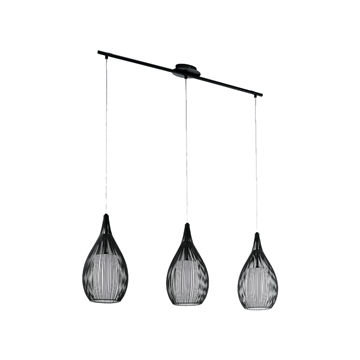 Εικόνα της Ράγα Mali Chandelier 3xE27 Μαύρο 955MALI3/BL Elmark