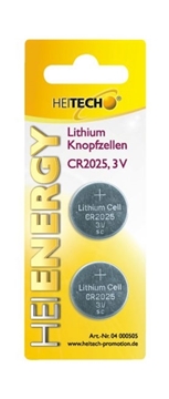 Εικόνα της Heitech 04000505 Μπαταρίες λιθίου 2 τμχ CR 2025 150mAh 3V