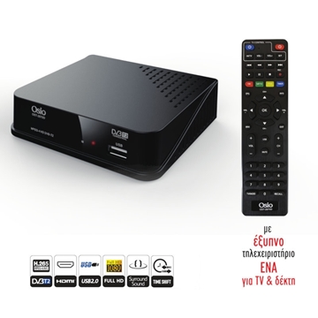 Εικόνα της Osio OST-2670D DVB-T/T2 Full HD H.265 MPEG-4 Ψηφιακός δέκτης με USB και μεγάλο χειριστήριο για TV : δέκτη