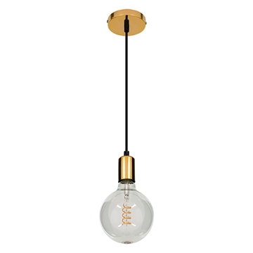 Εικόνα της GloboStar LUMI GOLD 99421 Μοντέρνο Μεταλλικό Κρεμαστό Φωτιστικό Οροφής Ανάρτηση με Ντουί E27 Μονόφωτο Χρυσό Φ4 x Y118cm