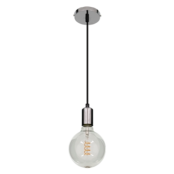 Εικόνα της GloboStar LUMI CHROME 99423 Μοντέρνο Μεταλλικό Κρεμαστό Φωτιστικό Οροφής Ανάρτηση με Ντουί E27 Μονόφωτο Χρώμιο Φ4 x Y118cm
