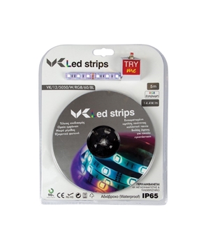 Εικόνα της Ταινια Led 5M 12V 14,4W/M Rgb Ip65 Vk/12/5050/W/Rgb/60/Blist