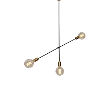 Εικόνα της SE 136-3 CODY PENDANT BLACK  BRUSHED BRASS