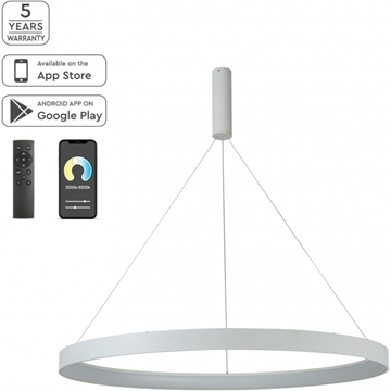 Εικόνα της Φωτιστικό Κρεμαστό Se Led Smart 100 Amaya Pendant White Home Lighting 77-8143