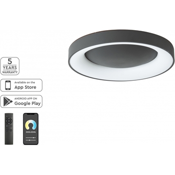 Εικόνα της Φωτιστικό Πλαφονίερα Se Led Smart 60 Amaya Ceiling Black Home Lighting 77-8153