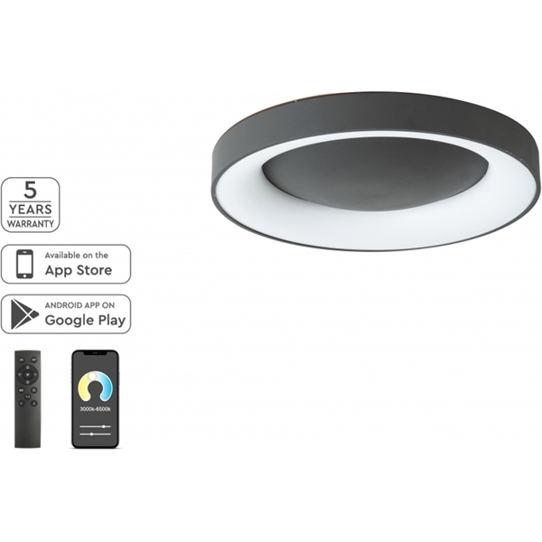 Εικόνα από Φωτιστικό Πλαφονίερα Se Led Smart 60 Amaya Ceiling Black Home Lighting 77-8153