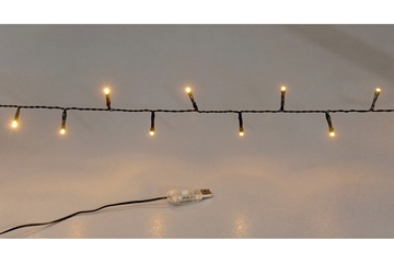 Εικόνα της 180Led Φωτάκια Με Usb Σύνδεση Μετασχηματιστή & Προγράμματα Πράσινο Καλώδιο/Θερμό Λαμπάκι 9 Μέτρα