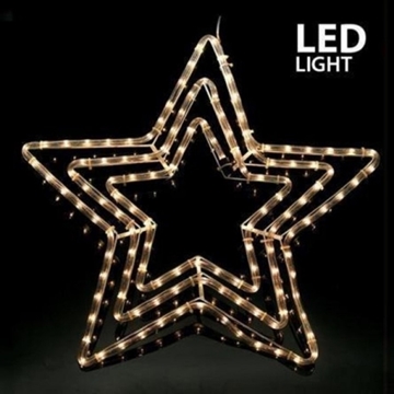 Εικόνα της Χριστουγεννιάτικο Τριπλό Αστέρι Θερμό-Λευκό Με Πρόγραμμα LED 5Μ LED-5018WW Epam