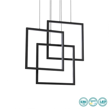 Εικόνα της Φωτιστικό Κρεμαστό FRAME SP QUADRATO NERO Ideal Lux 269375