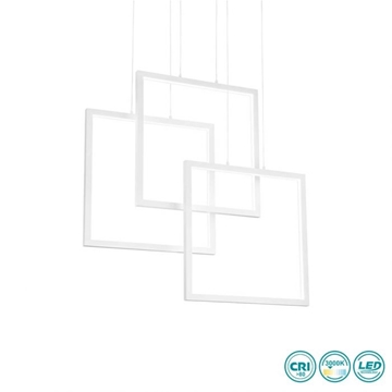 Εικόνα της Φωτιστικό Κρεμαστό FRAME SP QUADRATO BIANCO Ideal Lux 253596