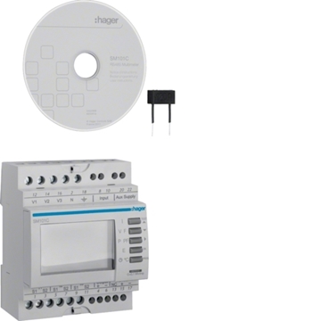 Εικόνα της Πολύμετρο Ράγας + Jbus/Modbus Hager SM101C