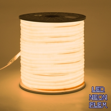 Εικόνα της TUBE 360° Degree Neon Flex Epistar LED SMD 2835 1m 12W/m 120LED/m 1248lm/m 360° DC 230V ΑδιάβροχηIP68 Θερμό Λευκό 3000K Dimmable