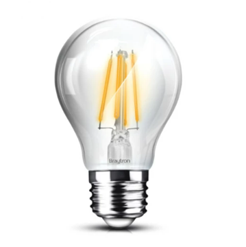 Εικόνα της Λάμπα led filament διάφανη Α60 7w E27 2700K BA38-00720 Braytron