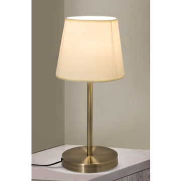 Εικόνα της Φωτιστικό Μεταλλικό Επιτραπέζιο Πορτατίφ με Λευκό Καπέλο LMP-411/001 DORA TABLE LAMP SATIN NICKEL Homelighting 77-2121