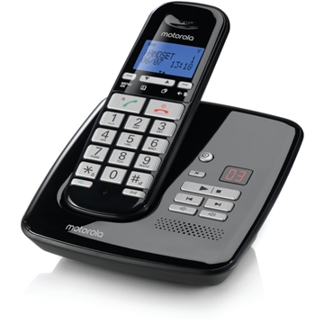 Εικόνα της Ασύρματο τηλέφωνο με τηλεφωνητή συμβατό με ακουστικά βαρηκοΐας BLACK Motorola S3011