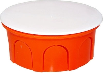 Εικόνα της Κουτι Διακλαδώσεων Στρογγυλό με καπάκι Φ72x30 Πορτοκαλί 08-21001-001 Courbi