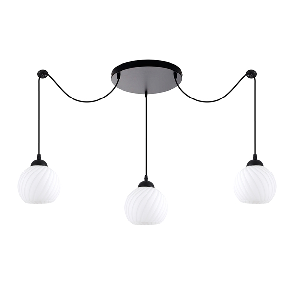 Εικόνα από KQ 8865-3A SWIGL BLACK PENDANT WITH WHITE GLASSES HOME LIGHTING 77-8199