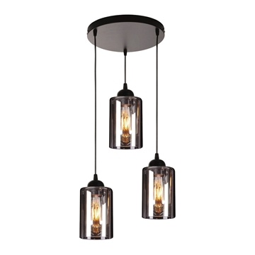 Εικόνα της KQ 8877-3A SMOG PENDANT SMOKED GLASSES HOME LIGHTING 77-8202