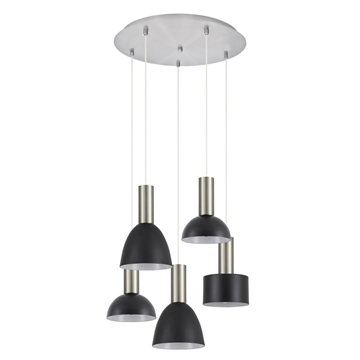 Εικόνα της SE21-NM-4-5BL-MS123 ADEPT FLEX Nickel Matt Pendant Black Metal Shade home lighting 77-8926