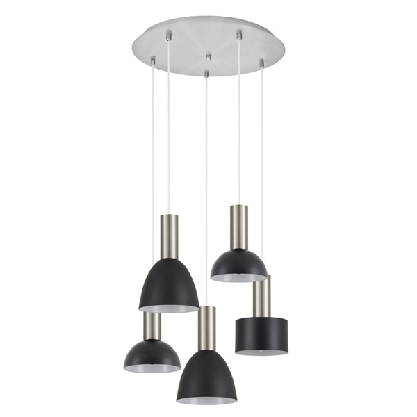 Εικόνα από SE21-NM-4-5BL-MS123 ADEPT FLEX Nickel Matt Pendant Black Metal Shade home lighting 77-8926