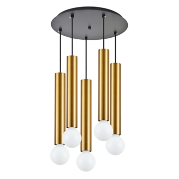 Εικόνα της SE21-GM-5-5BL ADEPT TUBE GOLD MATT Gold Matt Pendant Home Lighting 77-8683