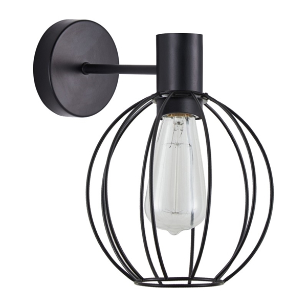 Εικόνα από SE21-BL-16-GR2 ADEPT BLACK WALL LAMP BLACK METAL GRID HOME LIGHTING 77-8315