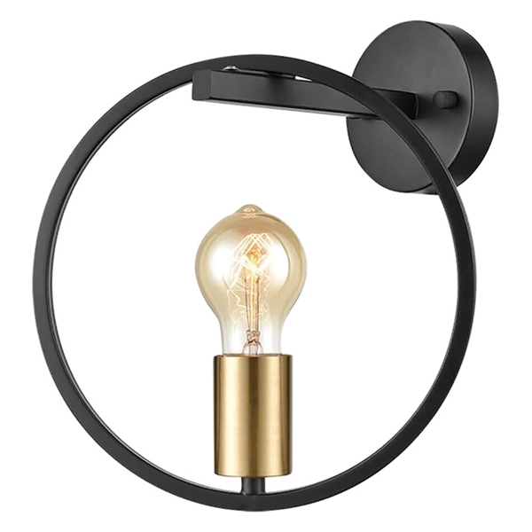 Εικόνα από KQ 9016-1W HOOP WALL LAMP BLACK : BRUSHED BRASS HOME LIGHTING 77-8175