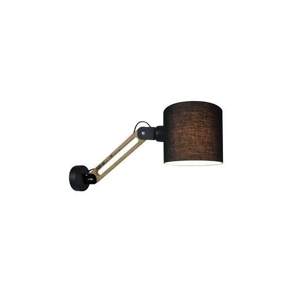 Εικόνα από WL17013 ANGONA WALL LAMP BLACK  WOOD COLOR HOMELIGHITNG 77-3655