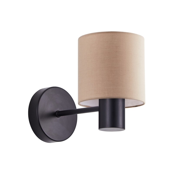 Εικόνα από SE21-BL-16-SH3 ADEPT Black Wall Lamp Brown Shade Homelighting 77-8882