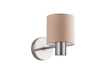 Εικόνα της SE21-NM-16-SH3 ADEPT NICKEL MATT WALL LAMP BROWN SHADE+ HOMELIGHITNG 77-8301