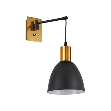 Εικόνα της SE21-GM-9-MS2 Gold Matt and Black Metal Wall Lamp Black Metal Shade HOMELIGHTING 77-8360