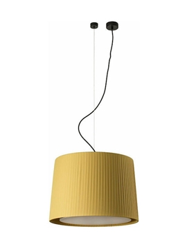 Εικόνα της Samba Black Pendant Lamp Yellow Ribboned Lampshade Faro 64314-45
