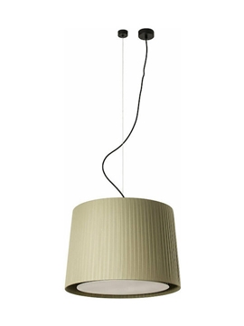 Εικόνα της Samba Black Pendant Lamp Green Ribboned Lampshade Faro 64314-46