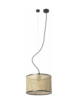 Εικόνα της Mambo Black Pendant Lamp Rattan Lampshade O320*213 Faro 64314-48