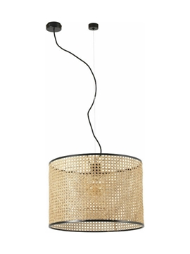 Εικόνα της Mambo Black Pendant Lamp E27 O450*313O450 Rattan L Faro 64315-49