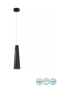 Εικόνα της Pluma Black/Gold Pendant Lamp Led 6W 3000K Faro 64172