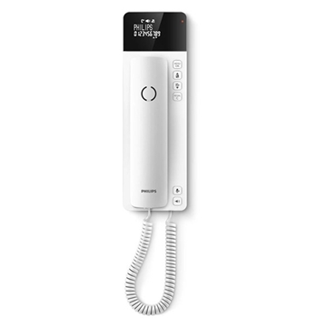 Εικόνα της Philips M110W/GRS Λευκό Ενσύρματο τηλέφωνο γόνδολα με οθόνη και ανοιχτή ακρόαση συμβατό με ακουστικά βαρηκοΐας