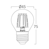 Εικόνα από Λάμπα Led Filament E27 G45 4W 2200K BB37-00420 Braytron