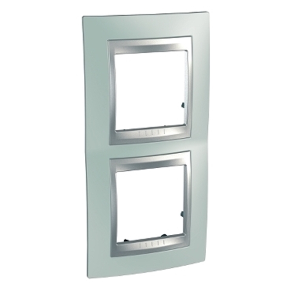 Εικόνα από Unica Top Color πλαίσιο 2 θέσεων κάθετο Fluor Green/Αλουμίνιο