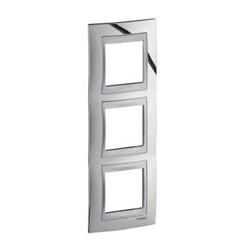 Εικόνα της Unica Top Metal πλαίσιο 3 θέσεων κάθετο Inox Bright/Αλουμίνιο