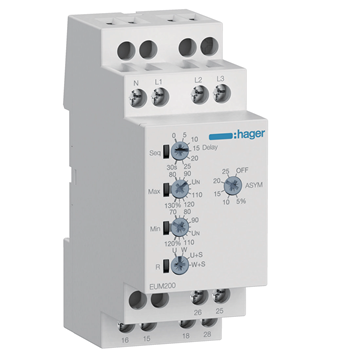 Εικόνα της ΕΠΙΤΗΡΗΤΗΣ ΤΑΣΗΣ & ΦΑΣΕΩΝ 1P+N/3P(N), ΚΑΘΥΣΤΕΡΗΣΗ OFF, 2 ΕΞΟΔΩΝ