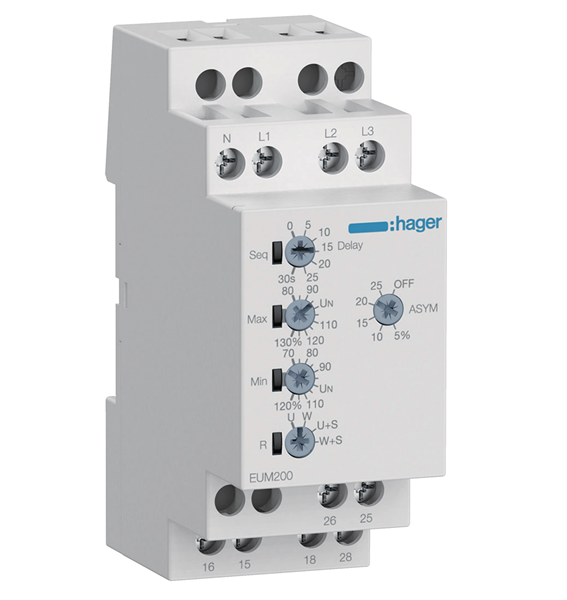 Εικόνα από ΕΠΙΤΗΡΗΤΗΣ ΤΑΣΗΣ & ΦΑΣΕΩΝ 1P+N/3P(N), ΚΑΘΥΣΤΕΡΗΣΗ OFF, 2 ΕΞΟΔΩΝ