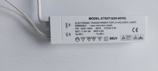 Εικόνα από ΗΛΕΚΤΡΟΝΙΚΟΣ ΜΕΤΑΣΧΗΜΑΤΙΣΤΗΣ 60W ΓΙΑ ΛΑΜΠΕΣ ΑΛΟΓΟΝΟΥ